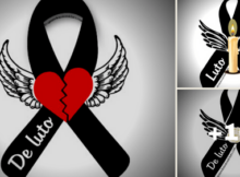 lazos de luto con alas para perfil